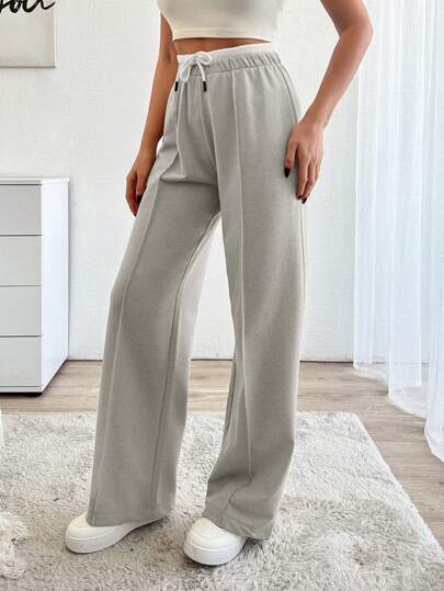 High-waisted wide-leg sweatpants