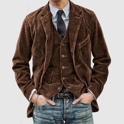 Men’s Corduroy Blazer and Vest Set
