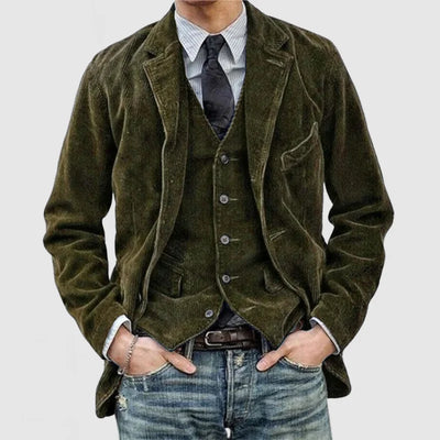 Men’s Corduroy Blazer and Vest Set