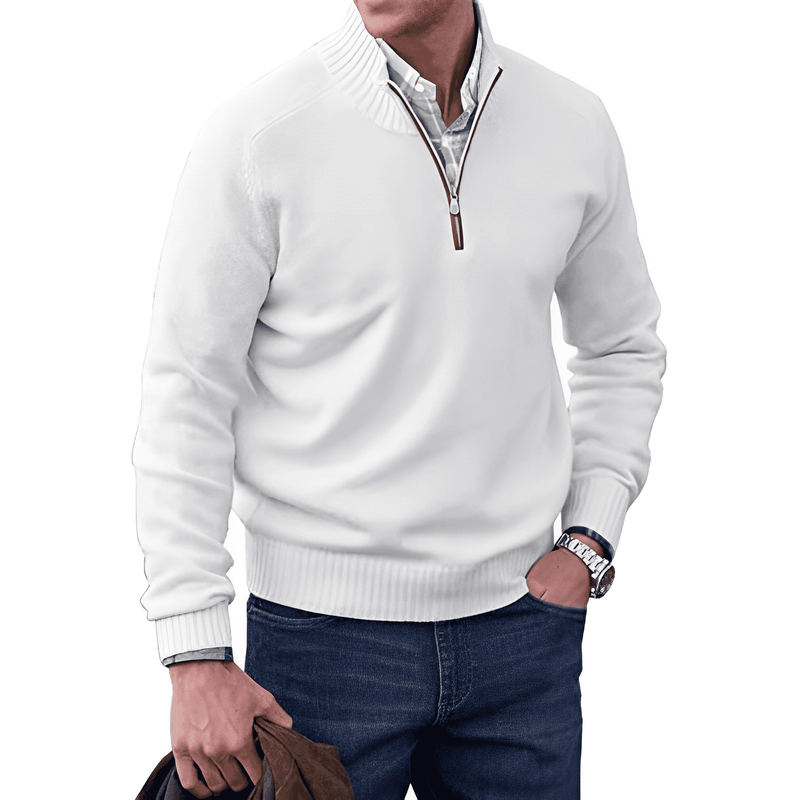 Men’s Zip Up High Neck Sweater