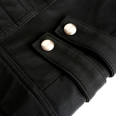 Men’s Black Faux Leather Zip Jacket