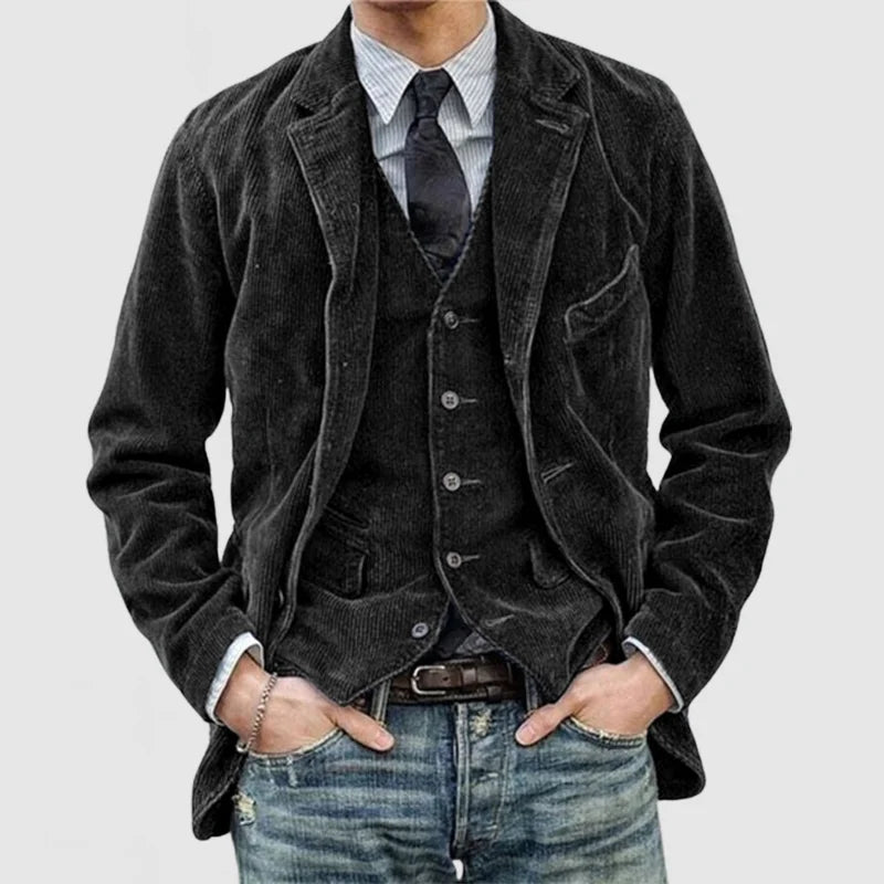Men’s Corduroy Blazer and Vest Set