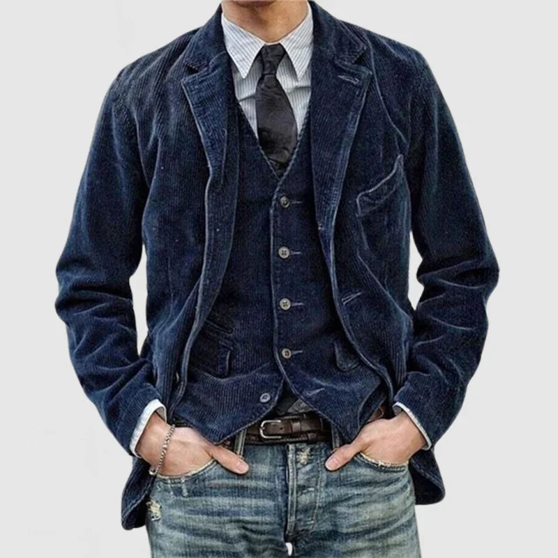Men’s Corduroy Blazer and Vest Set