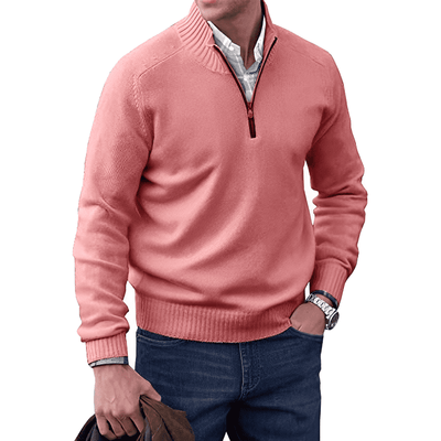 Men’s Zip Up High Neck Sweater