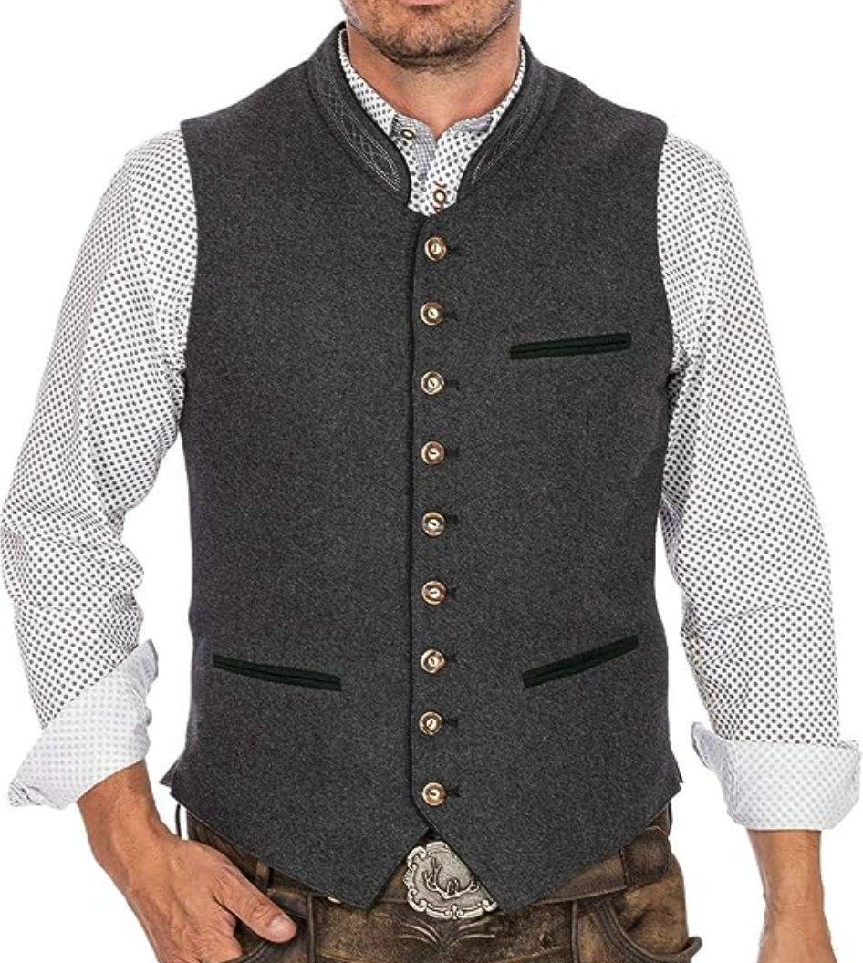 Men’s Charcoal Button Up Vest