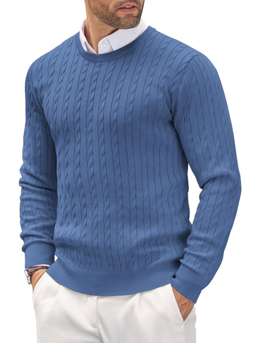 Men’s Cable Knit Round Neck Sweater