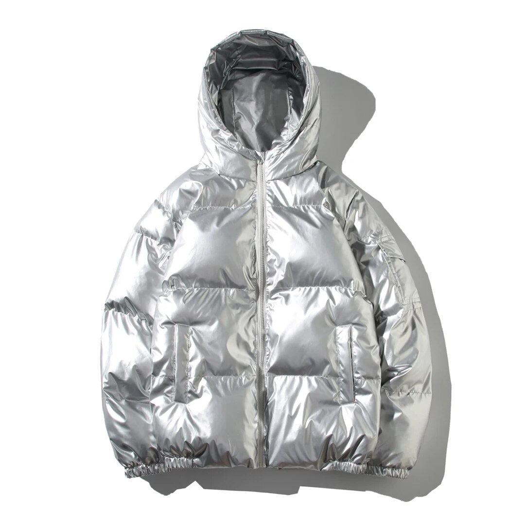 Men’s Glossy Hooded Puffer Jacket
