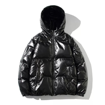 Men’s Glossy Hooded Puffer Jacket