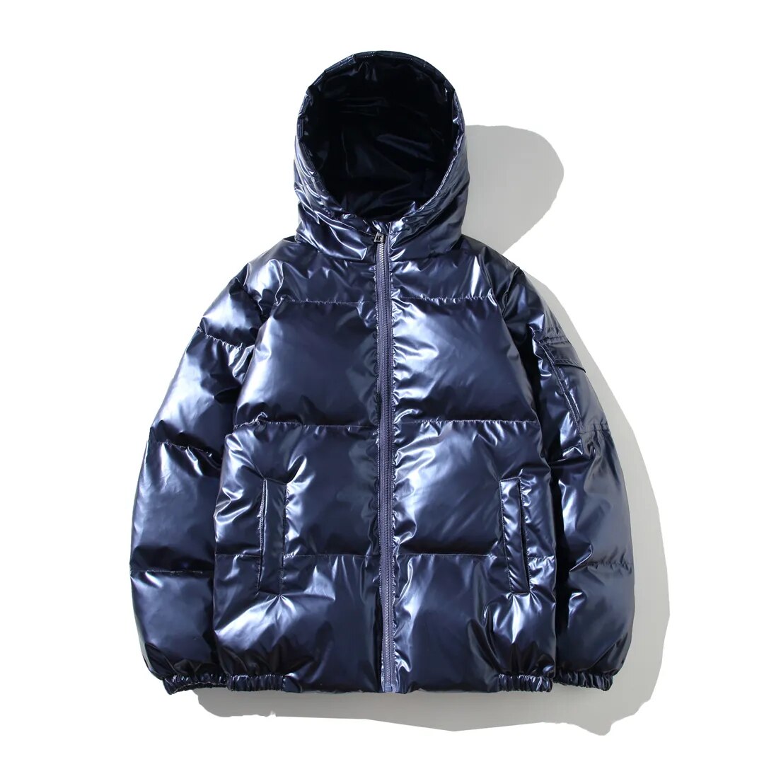 Men’s Glossy Hooded Puffer Jacket