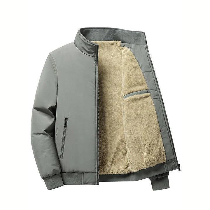 Men's Winter Jacket With Fleece Lining Zip Closure