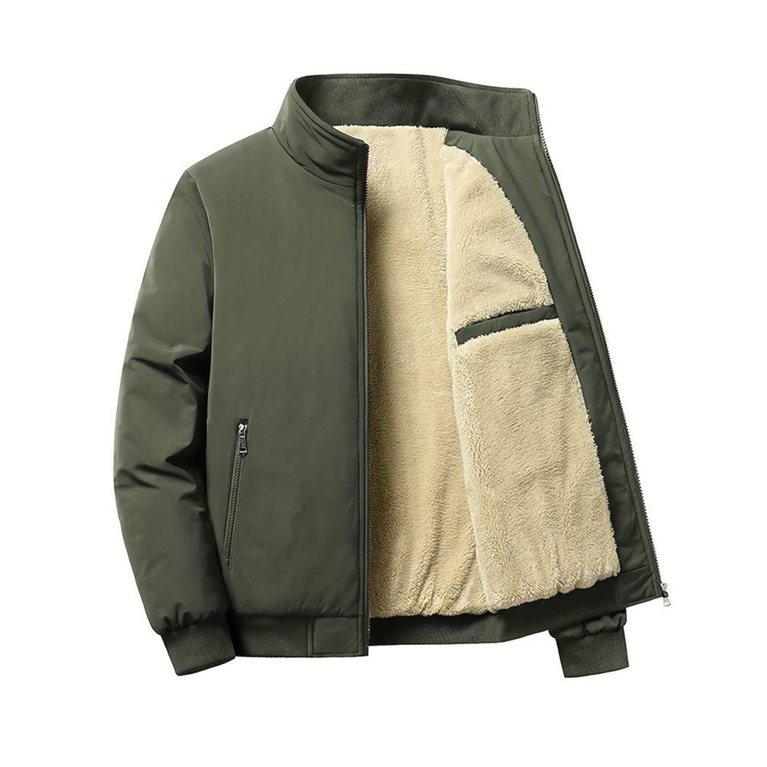Men's Winter Jacket With Fleece Lining Zip Closure