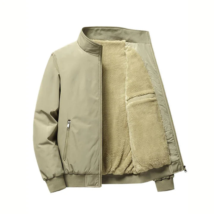 Men's Winter Jacket With Fleece Lining Zip Closure