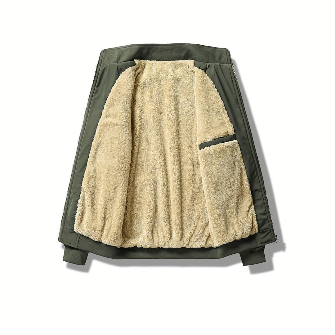Men's Winter Jacket With Fleece Lining Zip Closure