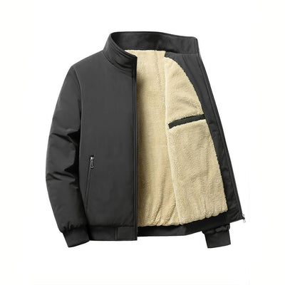 Men's Winter Jacket With Fleece Lining Zip Closure
