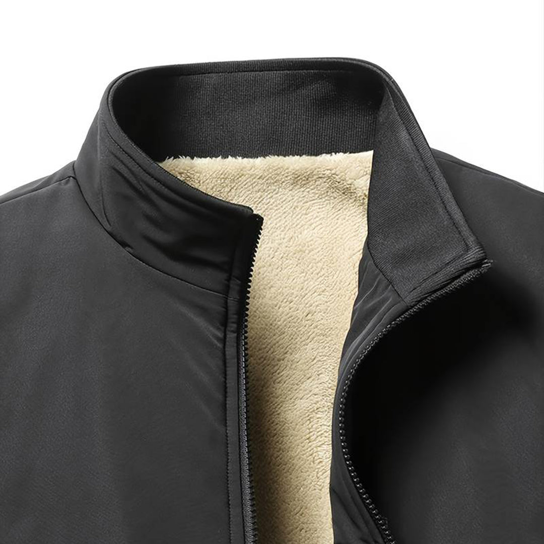 Men's Winter Jacket With Fleece Lining Zip Closure