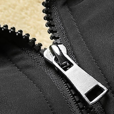 Men's Winter Jacket With Fleece Lining Zip Closure