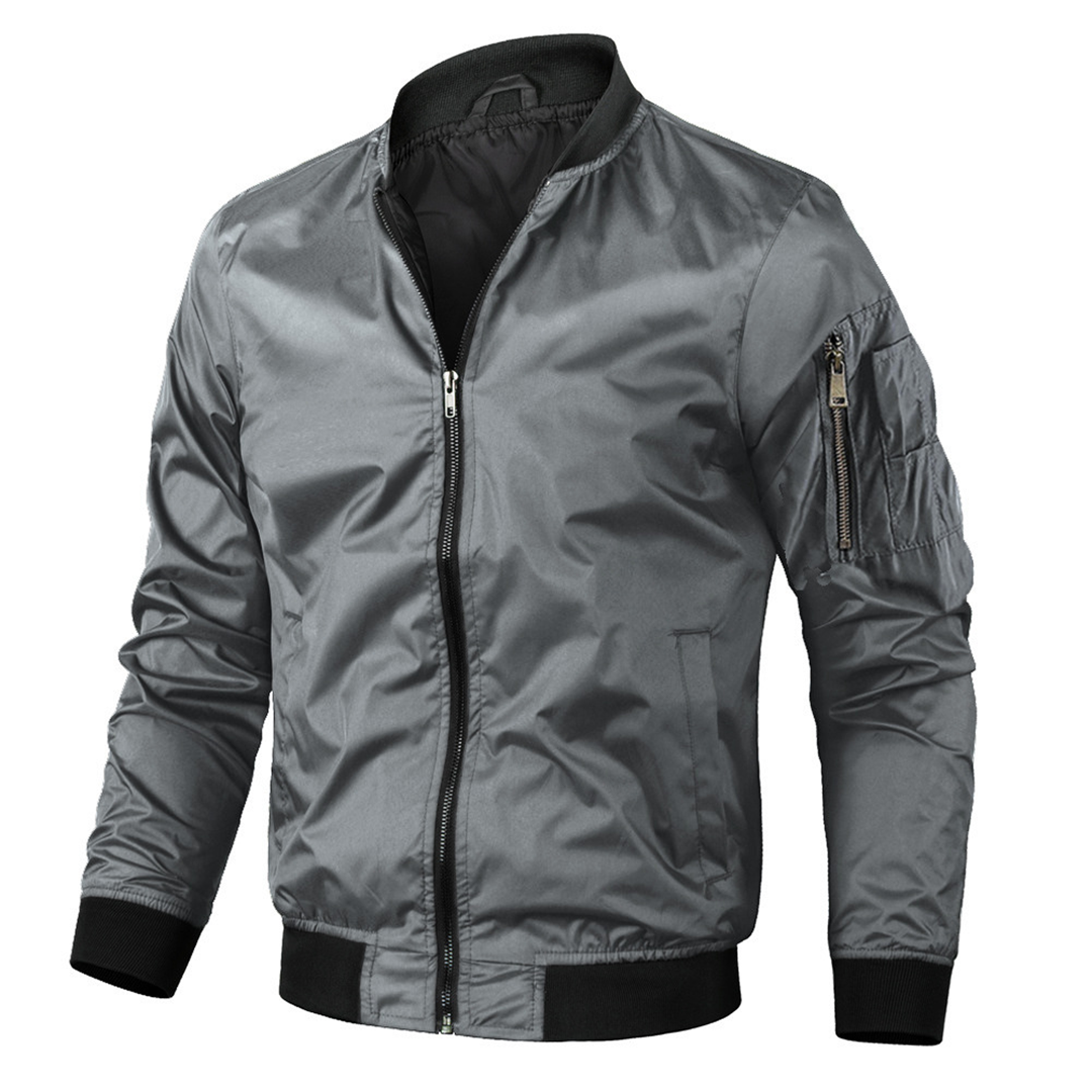Men’s Woven Zip Front Bomber Jacket