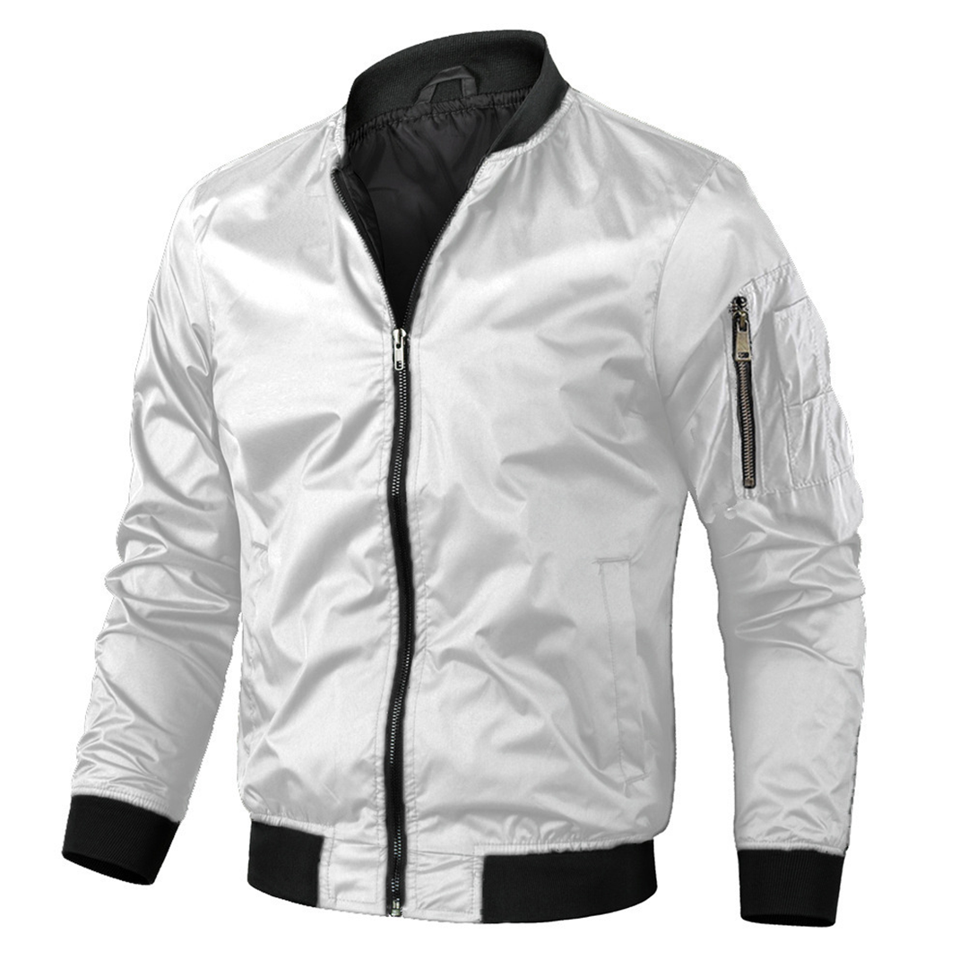 Men’s Woven Zip Front Bomber Jacket