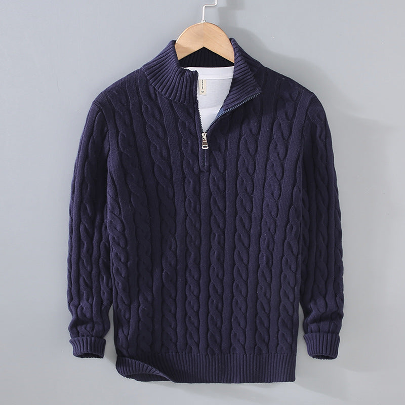 Men’s Cable Knit Half Zip Sweater