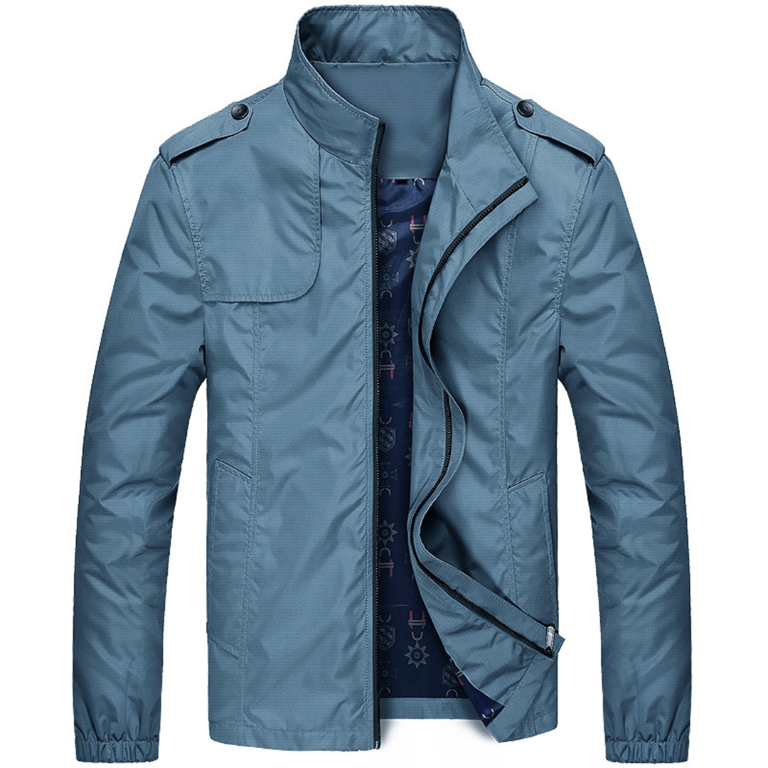 Mens Summer Zip Closure Woven Jacket
