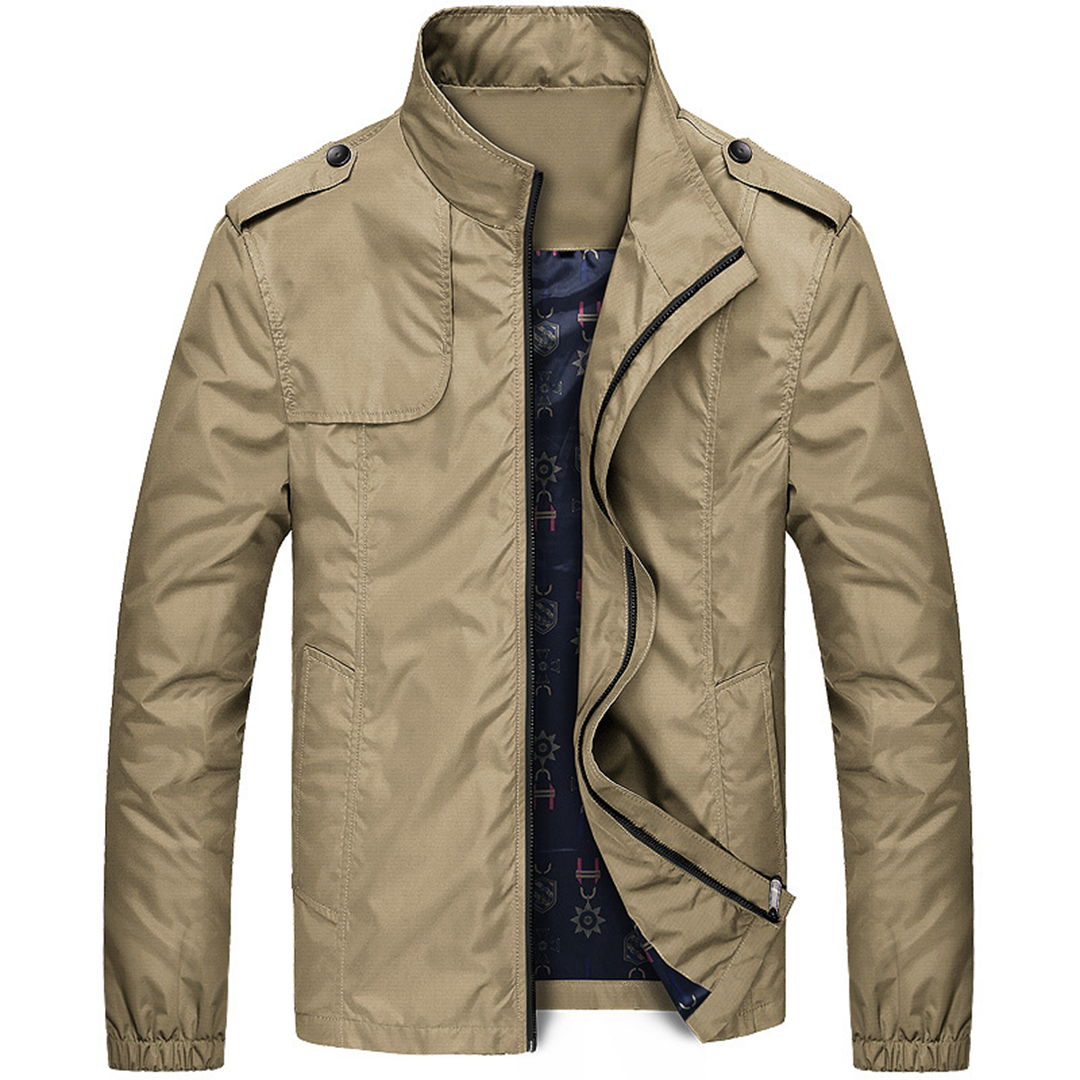 Mens Summer Zip Closure Woven Jacket