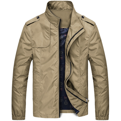 Mens Summer Zip Closure Woven Jacket