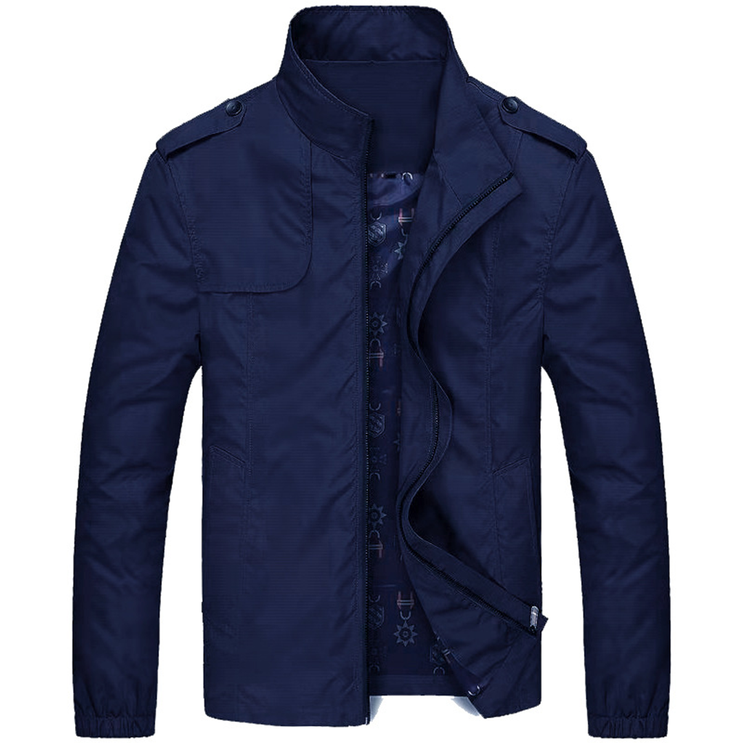 Mens Summer Zip Closure Woven Jacket