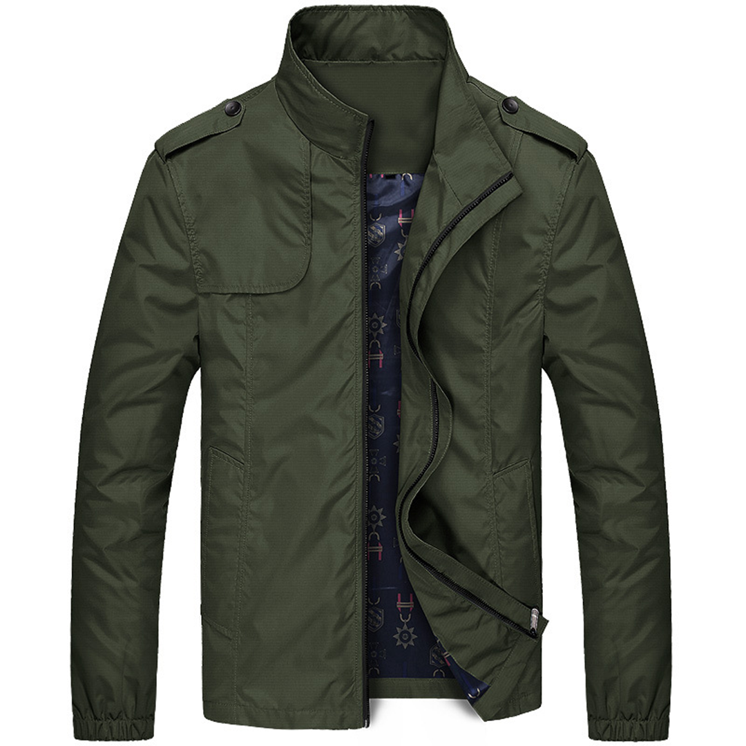 Mens Summer Zip Closure Woven Jacket