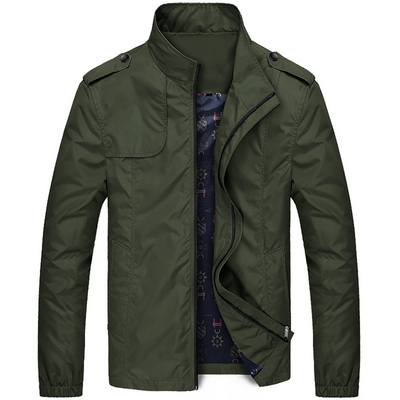 Mens Summer Zip Closure Woven Jacket