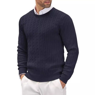 Men’s Cable Knit Round Neck Sweater