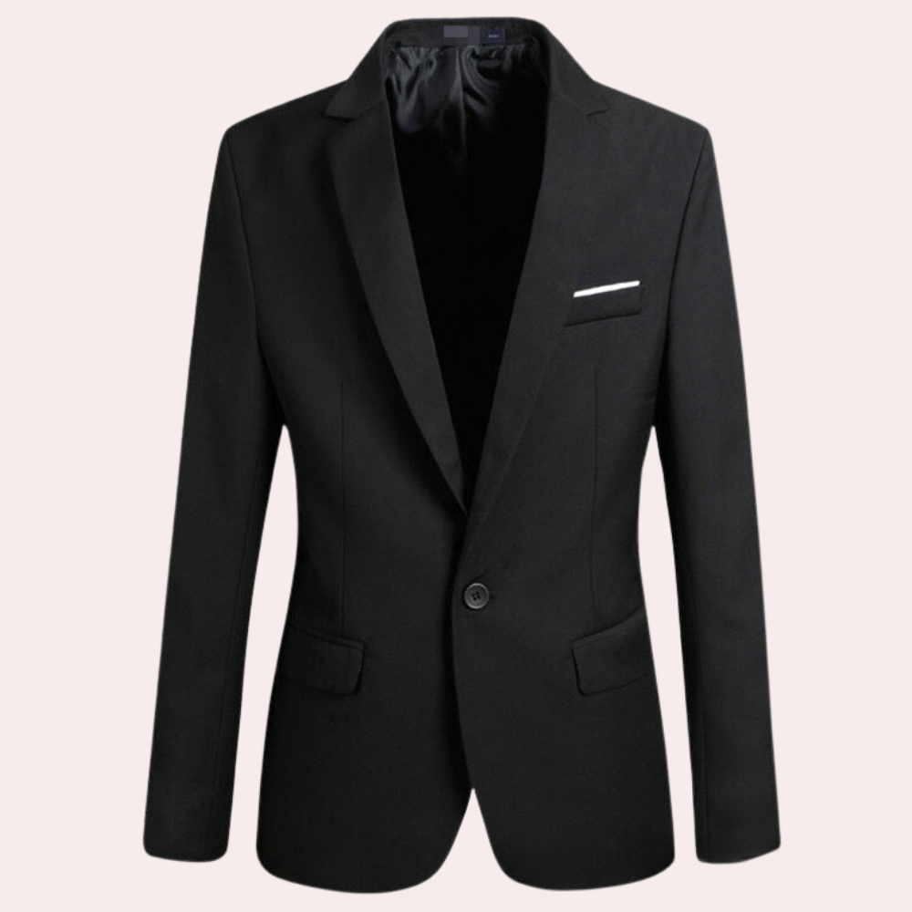 Men's Casual Blazer Button Front Structured Fabric