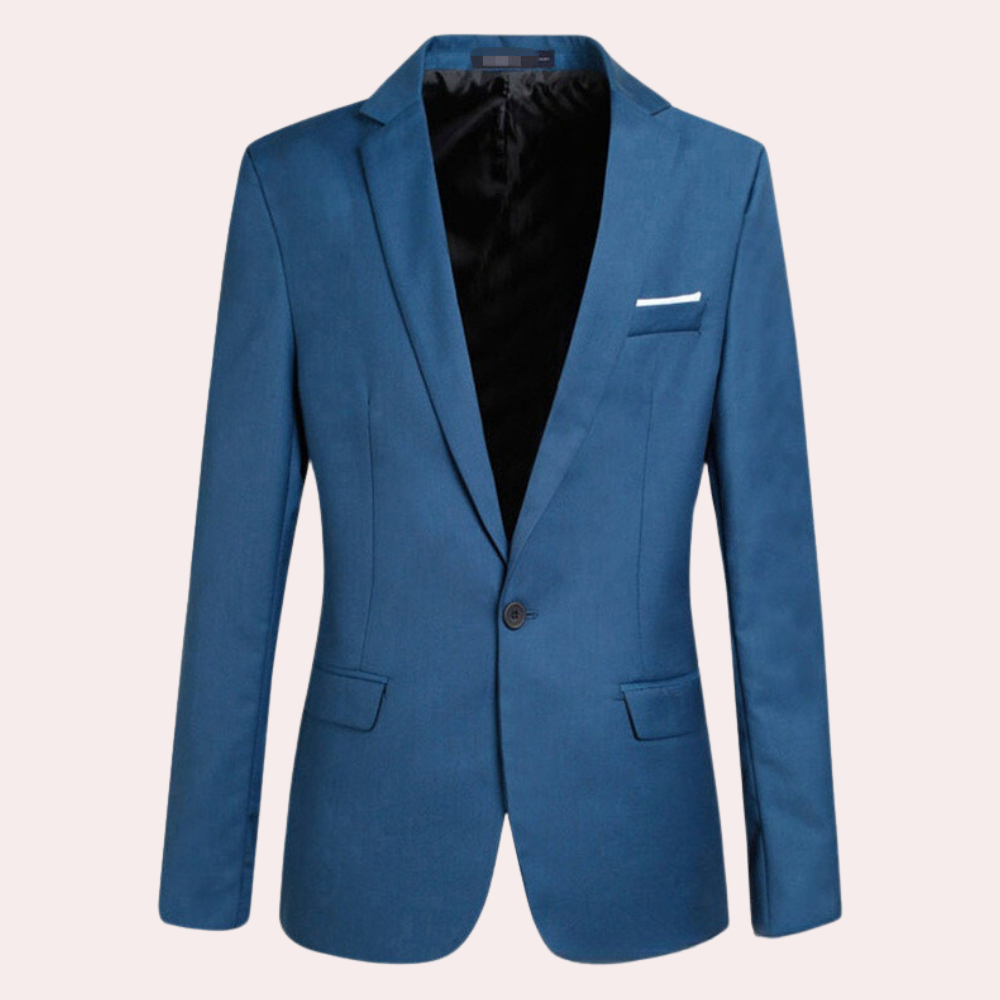 Men's Casual Blazer Button Front Structured Fabric