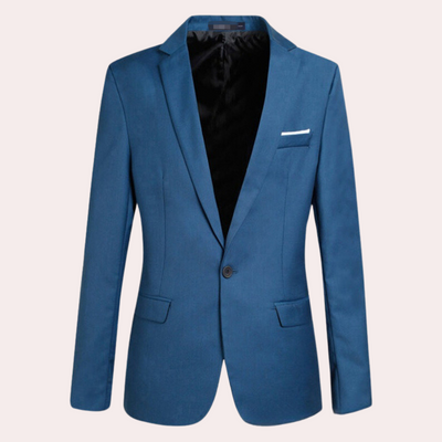 Men's Casual Blazer Button Front Structured Fabric