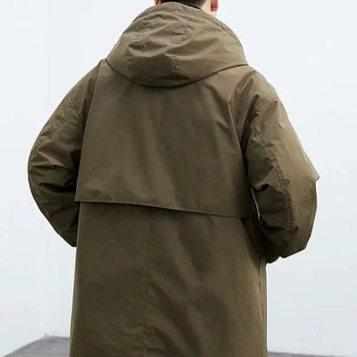 Women's Black Trench Coat Button Closure
