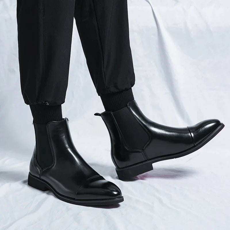Men’s Black Chelsea Boots Red Sole