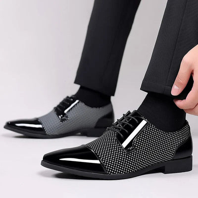 Men’s Glossy Patent Lace Up Dress Shoes