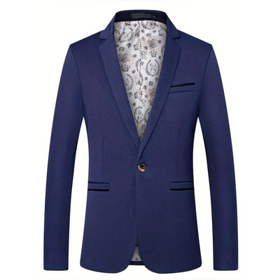 Men's Summer Blazer with Button Closure