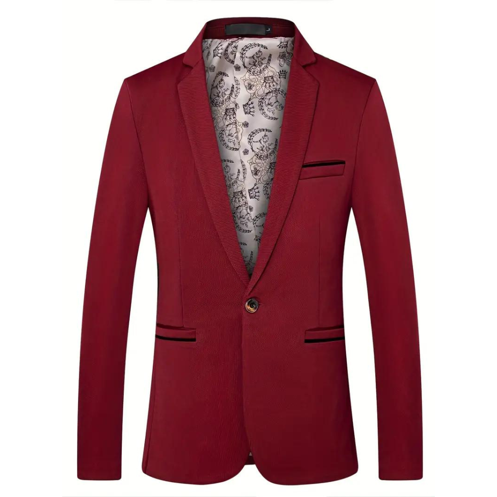 Men's Summer Blazer with Button Closure