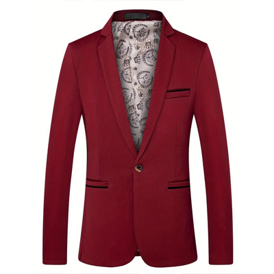 Men's Summer Blazer with Button Closure
