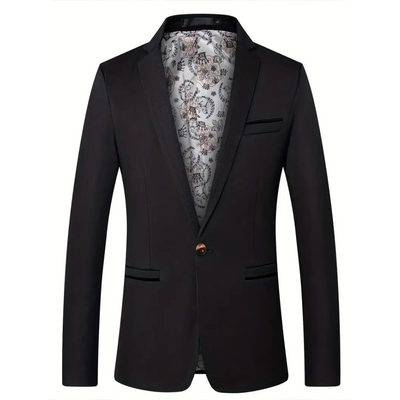 Men's Summer Blazer with Button Closure