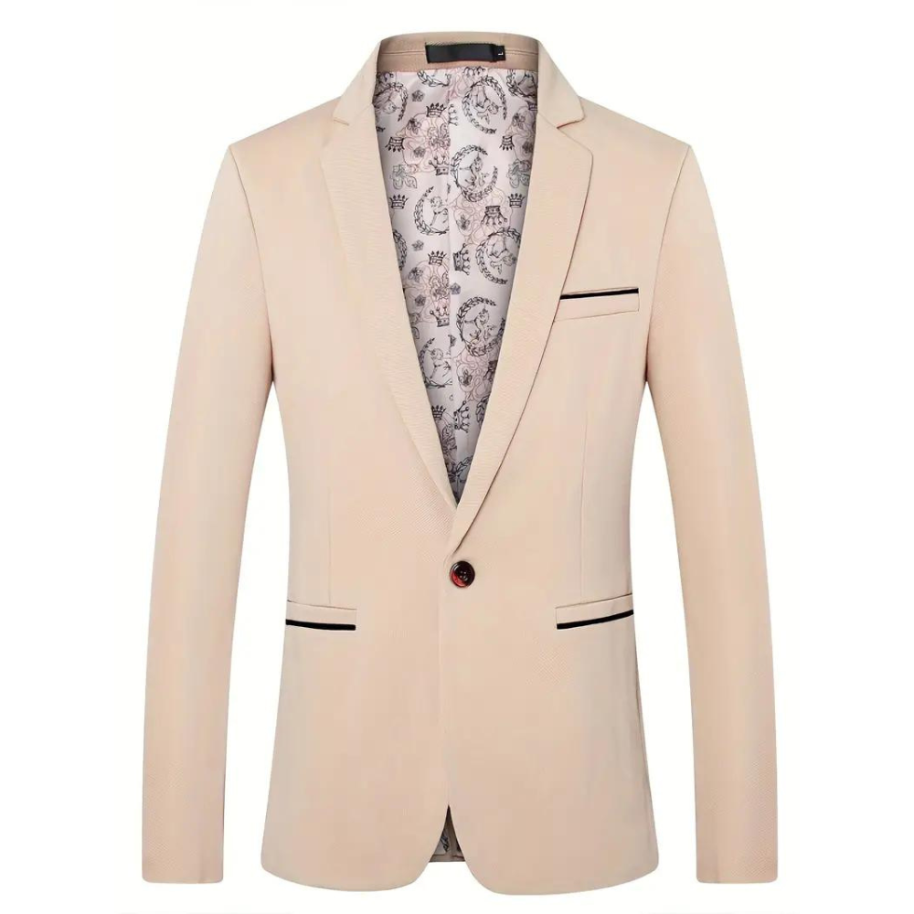 Men's Summer Blazer with Button Closure