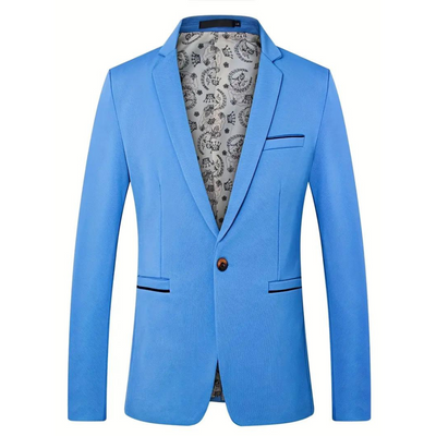 Men's Summer Blazer with Button Closure