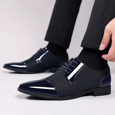 Men’s Glossy Patent Lace Up Dress Shoes