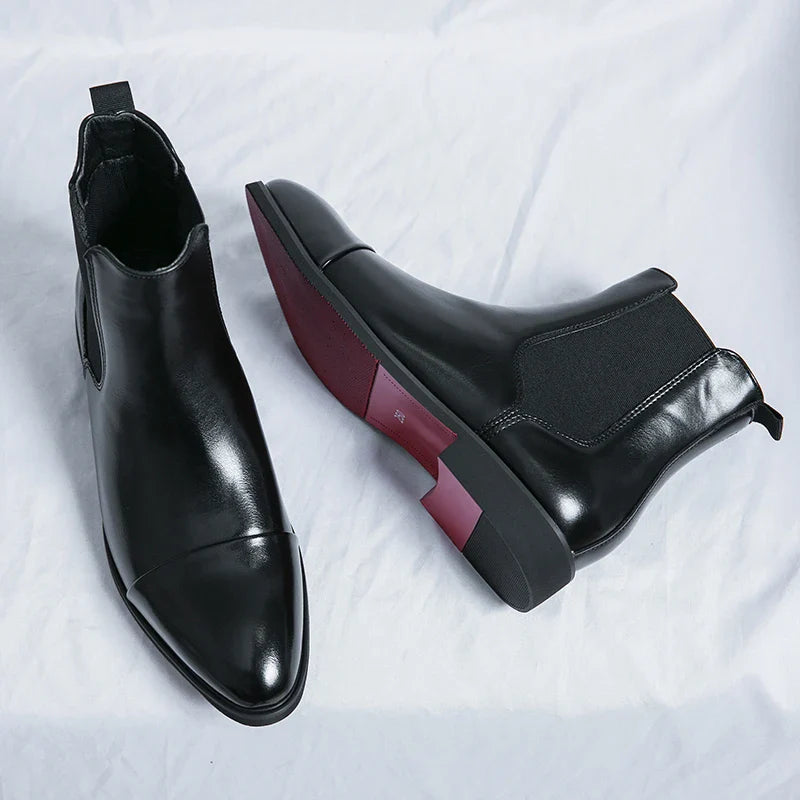 Men’s Black Chelsea Boots Red Sole