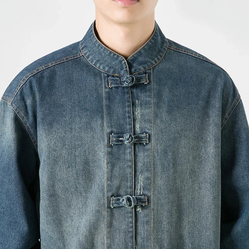 Men's Denim Shirt with Button Front