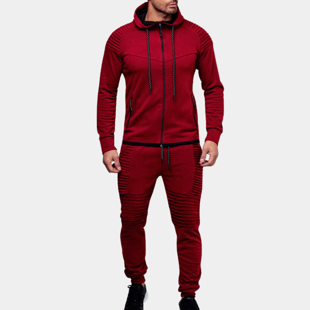Men's Zip Tracksuit Set with Pants
