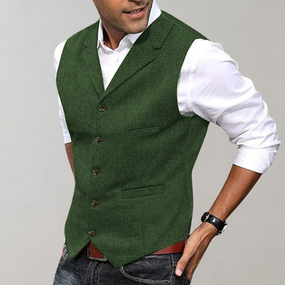 Men's Button Up Vest with Pockets
