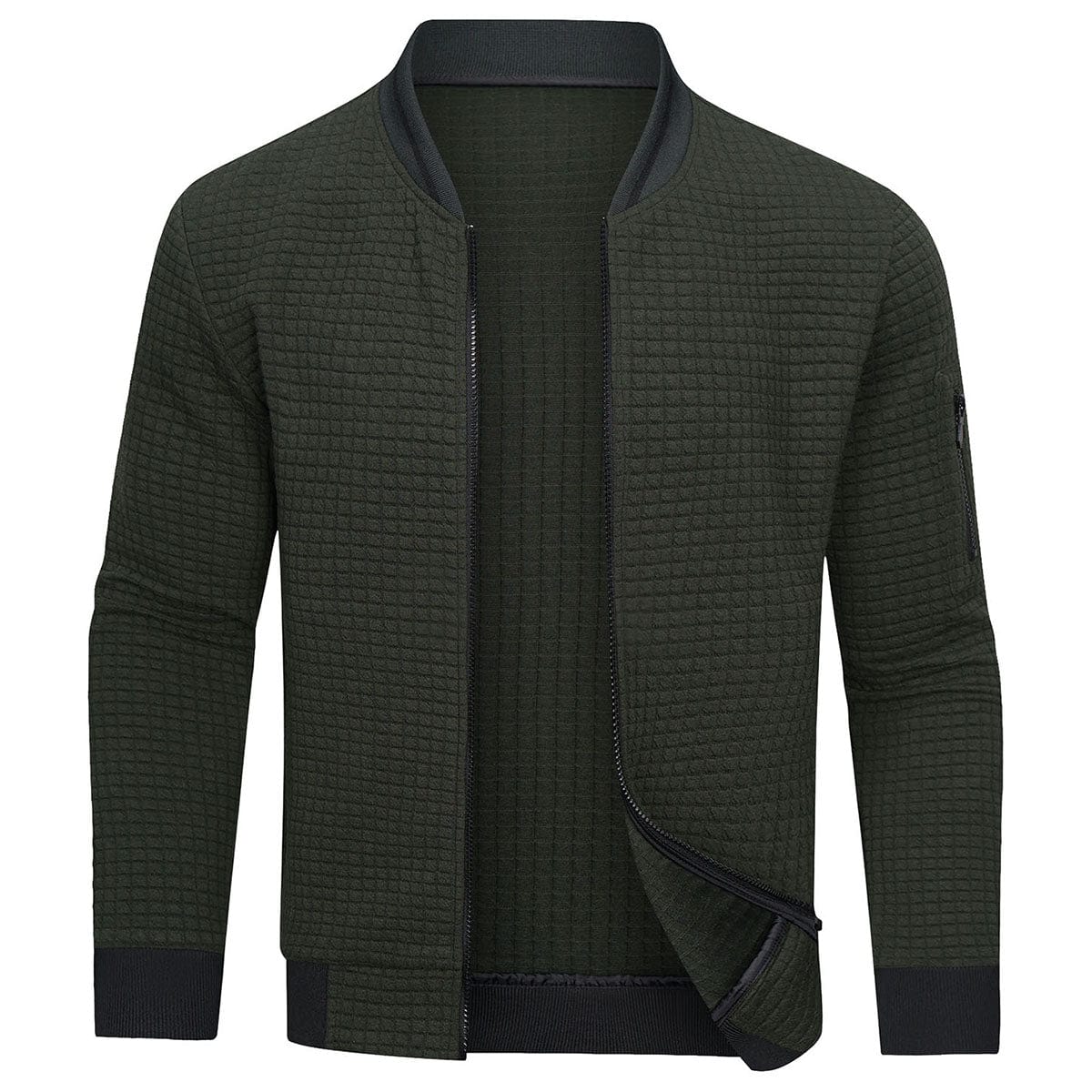 Men’s Textured Knit Jacket with Zipper