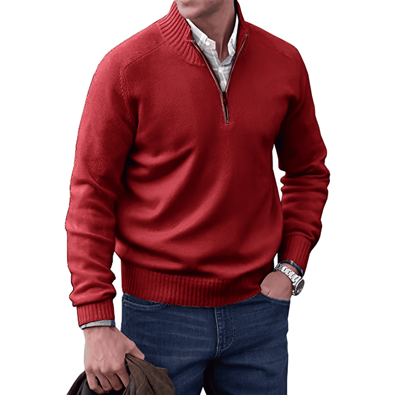 Men’s Zip Up High Neck Sweater