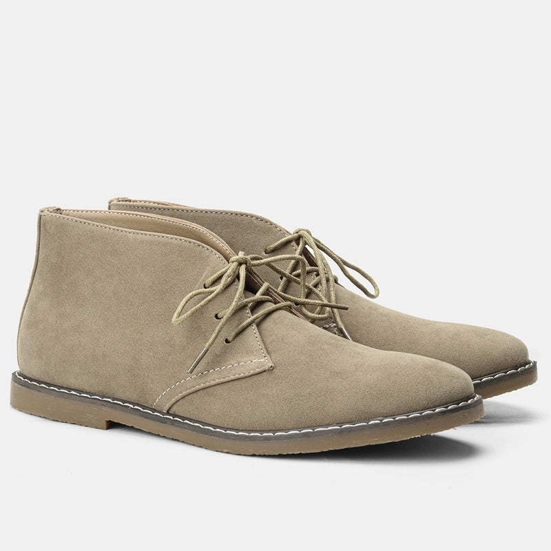 Men's Desert Boots Lace Up Ankle High Textured Sole